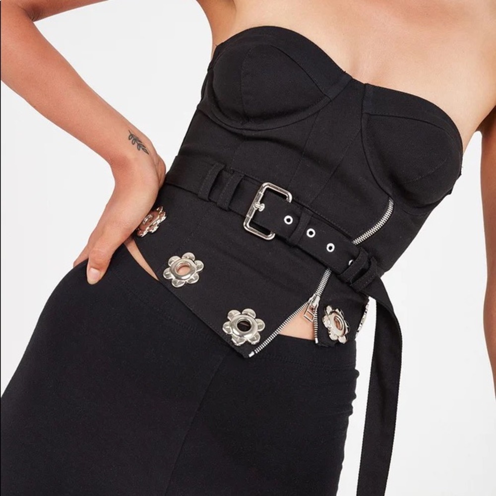 For Love & Lemons Parker Black Bustier Corset Top